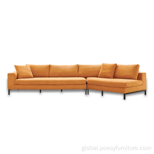 Leather Sofa Living room modern minimalist furniture L shaped sofa Factory